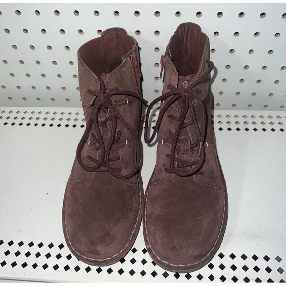 Clarks Tamitha Key Womens Suede Side Zip Lace Up Ankle Boots Booties Size 9.5 - Picture 4 of 8